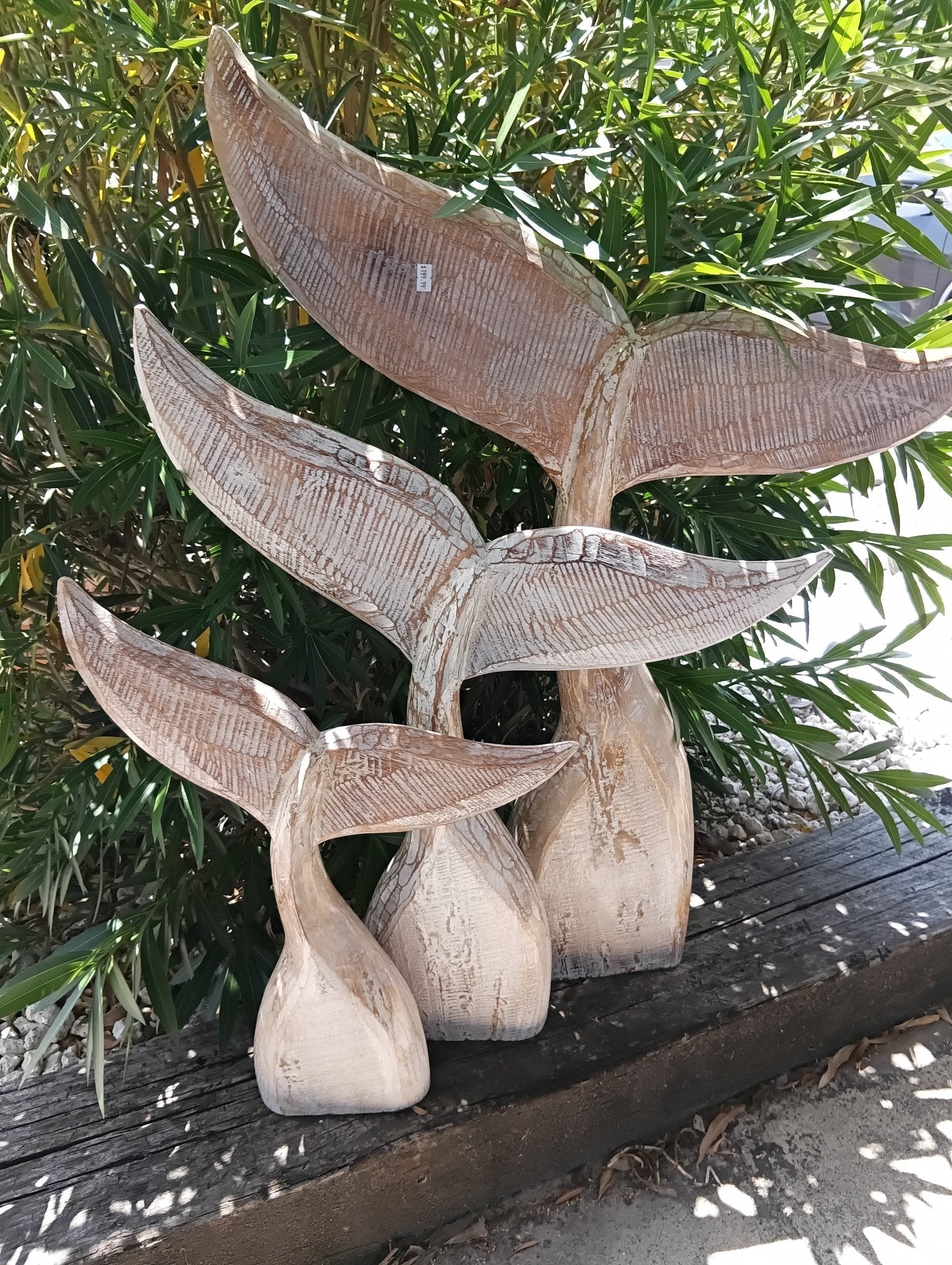 Large Handcrafted Natural Wooden Whale Tail La Vie Bien Large Handcrafted Natural Wooden Whale Tail