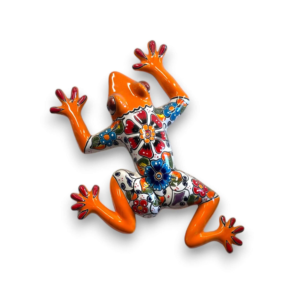 Large Handmade Frog Wall Art | Hand-Painted Talavera Mexican Decor Talavera Wall Art La Vie Bien Large Handmade Frog Wall Art | Hand-Painted Talavera Mexican Decor