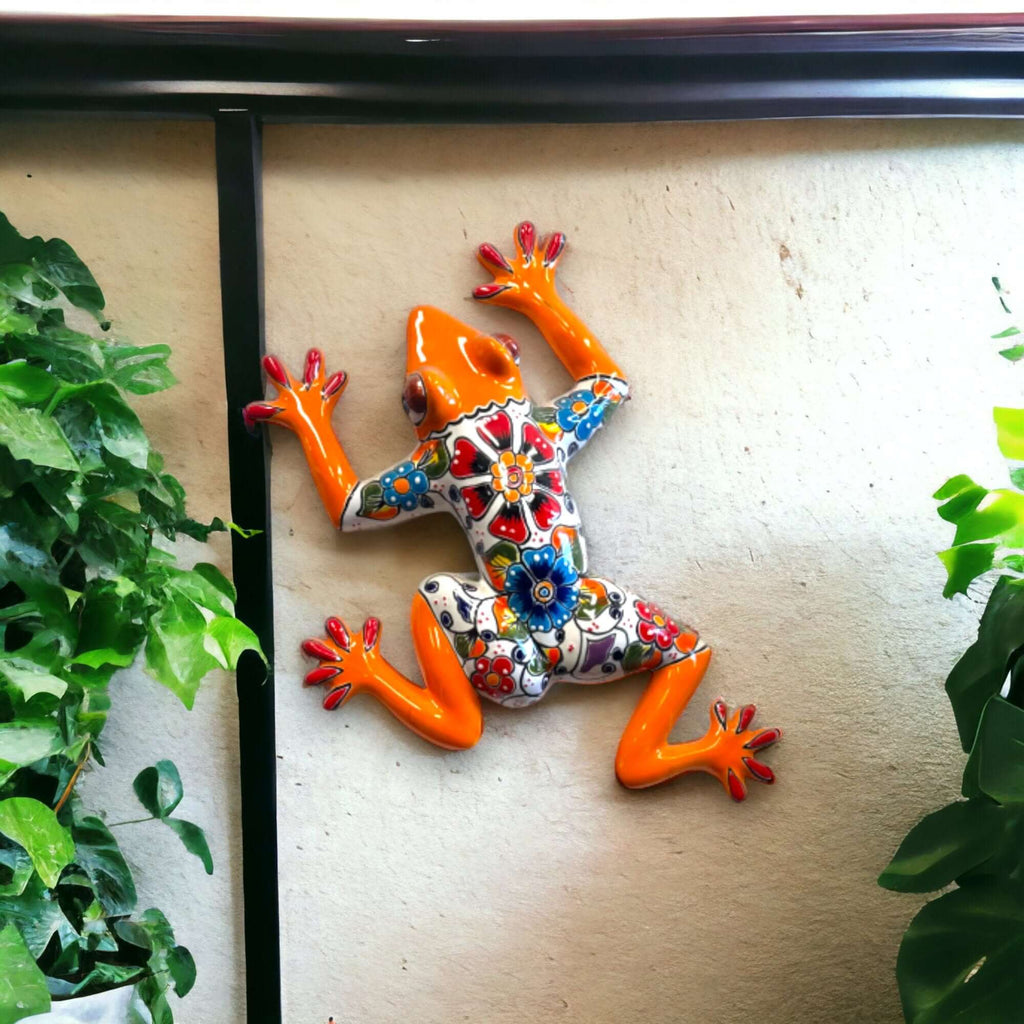 Large Handmade Frog Wall Art | Hand - Painted Talavera Mexican Decor Talavera Wall Art La Vie Bien Large Handmade Frog Wall Art | Hand - Painted Talavera Mexican Decor