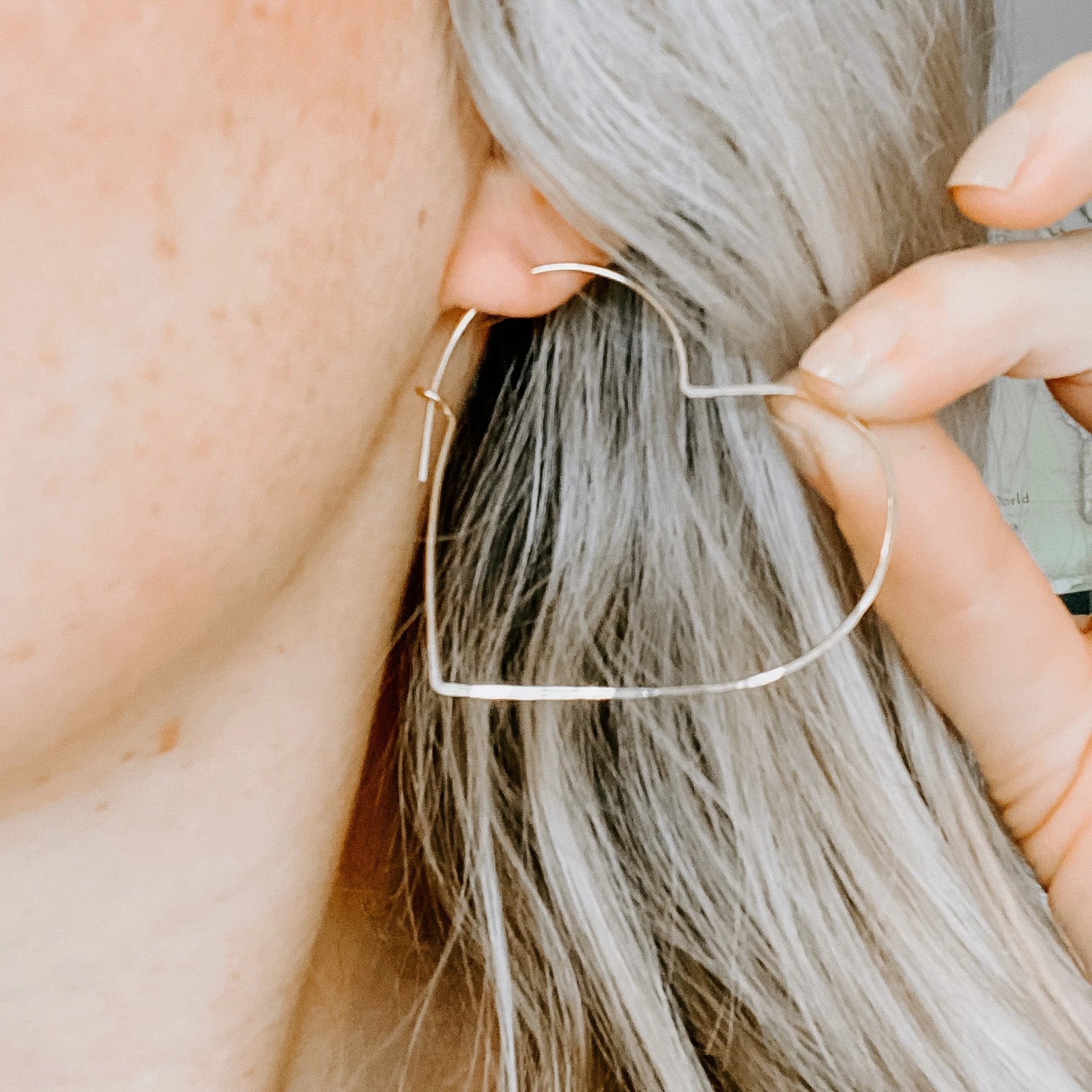 Large Heart Threader Earrings by Derive Jewelry