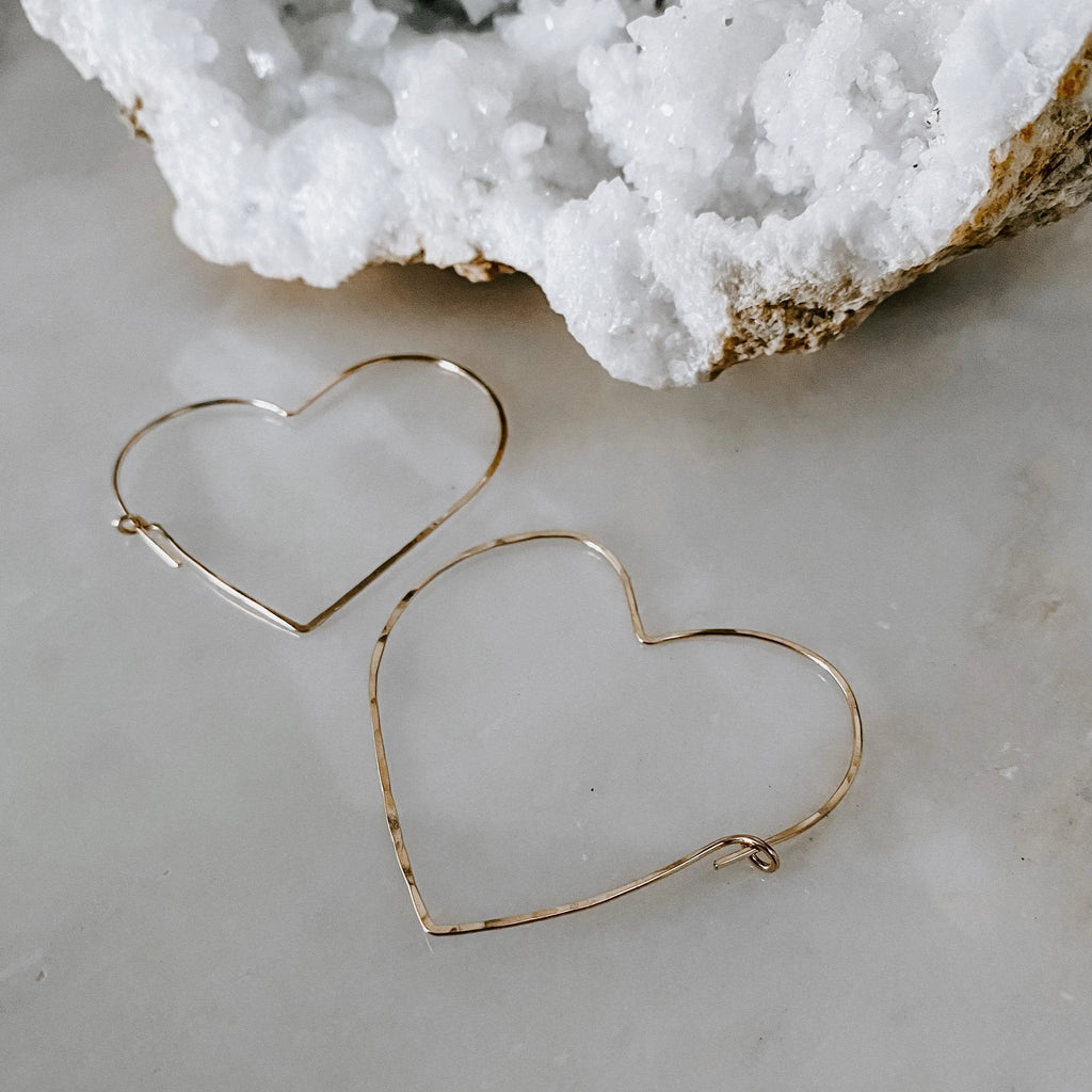 Large Heart Threader Earrings by Derive Jewelry