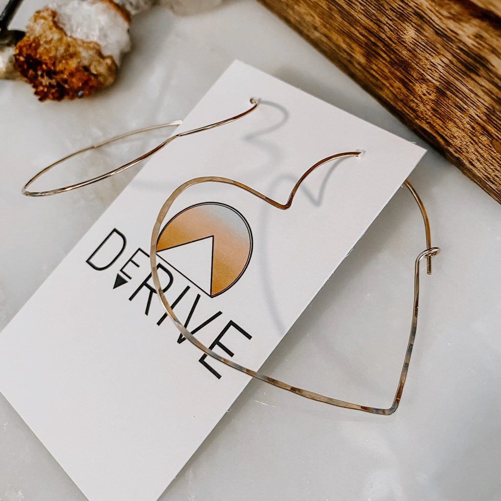 Large Heart Threader Earrings by Derive Jewelry