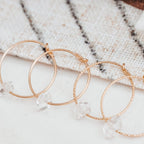 Large Herkimer Diamond Hoop Earrings Crystal Earrings La Vie Bien Large Herkimer Diamond Hoop Earrings