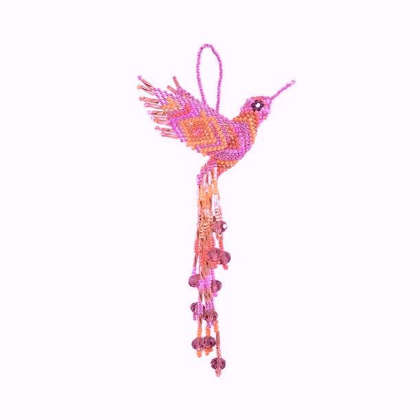 Large Hummingbird Seed Bead Handmade Ornament - Guatemala Decor La Vie Bien Large Hummingbird Seed Bead Handmade Ornament - Guatemala