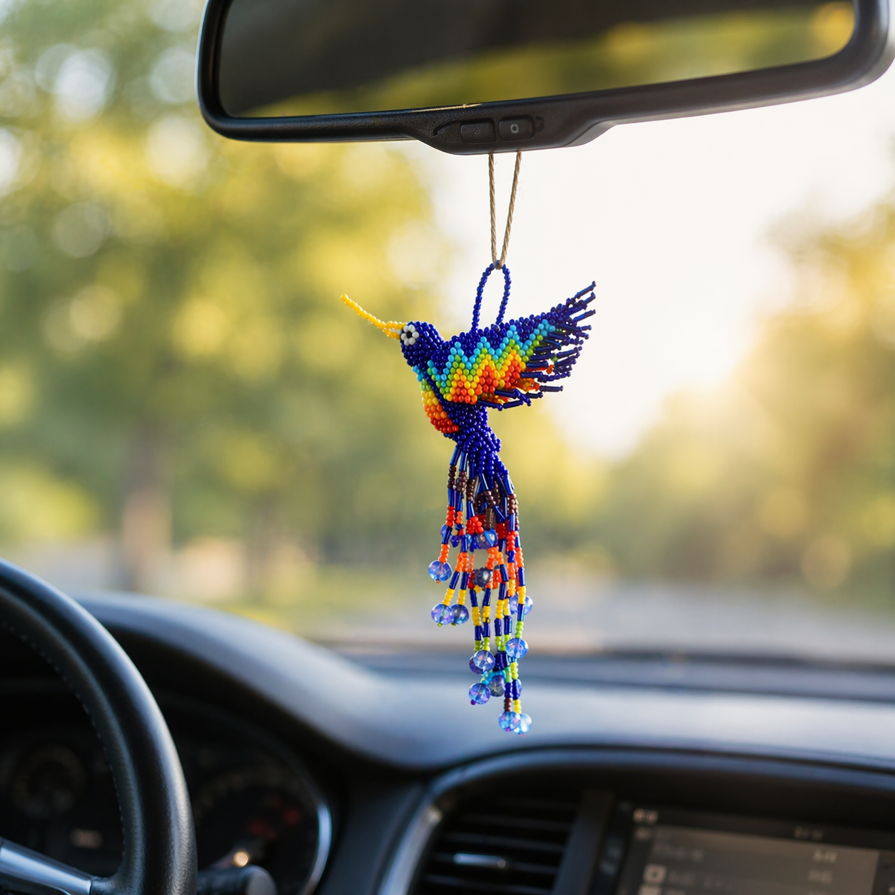 Large Hummingbird Seed Bead Handmade Ornament - Guatemala Decor La Vie Bien Large Hummingbird Seed Bead Handmade Ornament - Guatemala