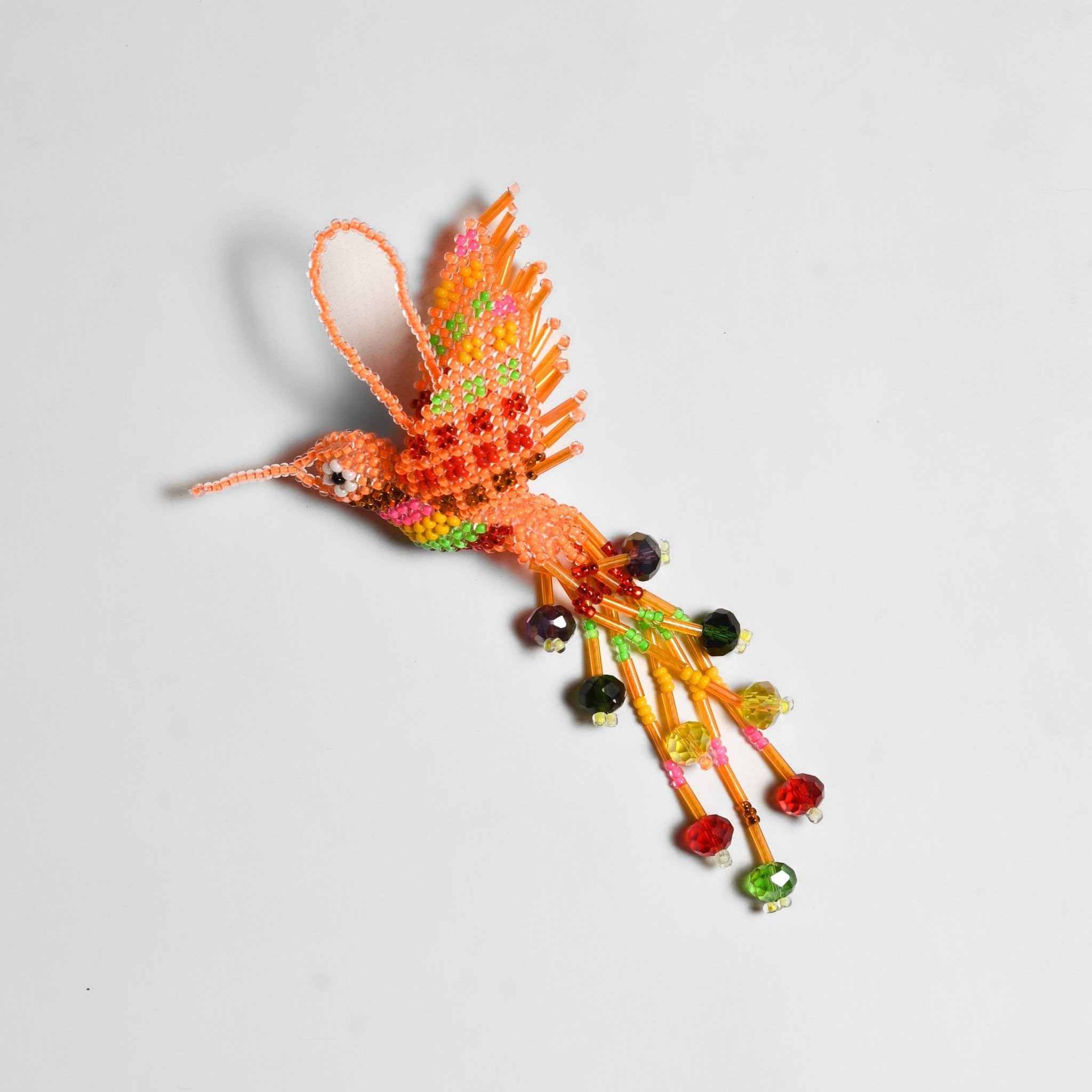 Large Hummingbird Seed Bead Handmade Ornament - Guatemala Decor La Vie Bien Large Hummingbird Seed Bead Handmade Ornament - Guatemala