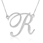 Large Initial Necklace In Cursive Font La Vie Bien Large Initial Necklace In Cursive Font