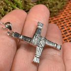 Large Irish Saint Brigid’s Cross Necklace in Sterling Silver Pendant La Vie Bien Large Irish Saint Brigid’s Cross Necklace in Sterling Silver