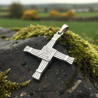 Large Irish Saint Brigid’s Cross Necklace in Sterling Silver Pendant La Vie Bien Large Irish Saint Brigid’s Cross Necklace in Sterling Silver