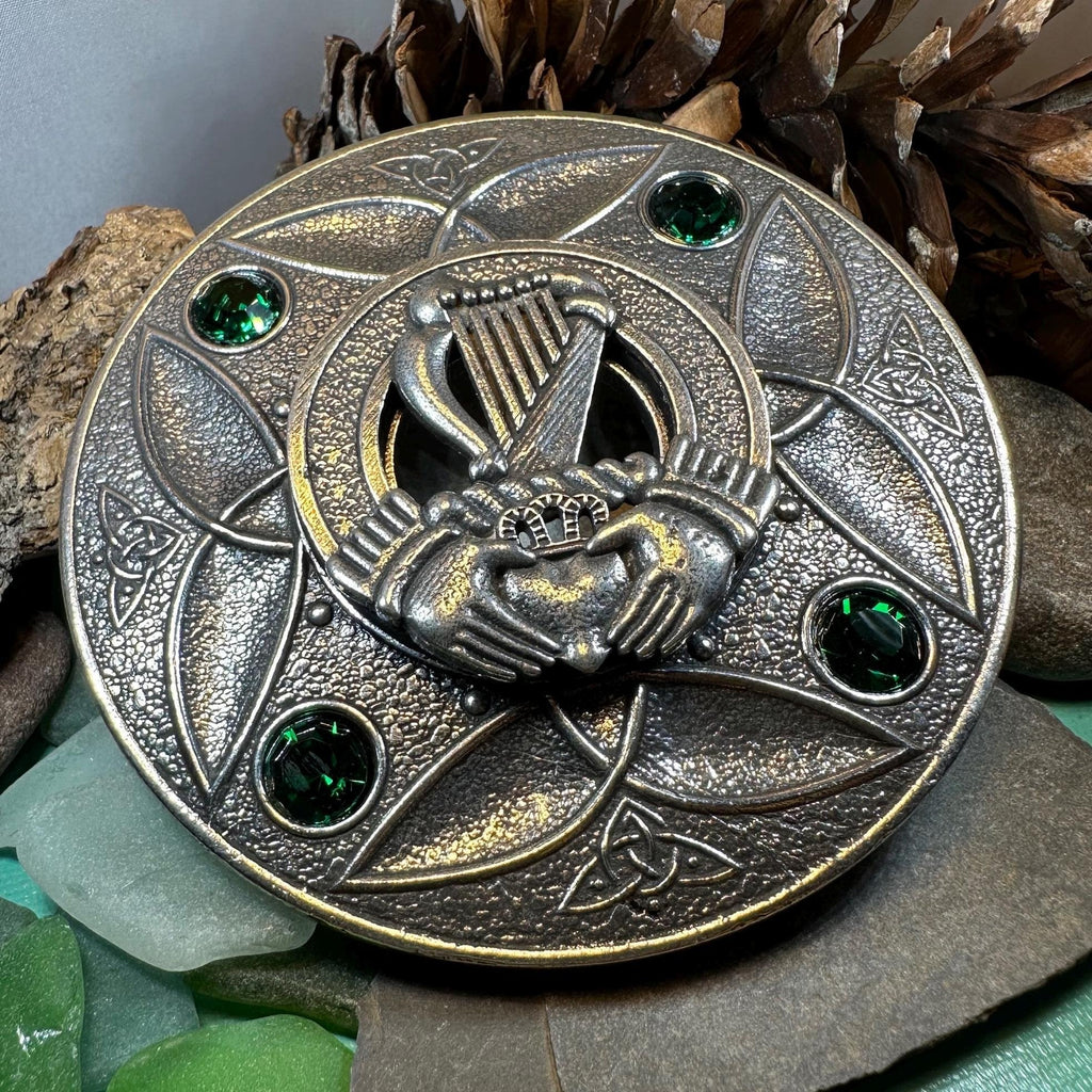 Large Irish Trinity Claddagh Plaid Pin Brooch La Vie Bien Large Irish Trinity Claddagh Plaid Pin