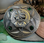Large Irish Trinity Claddagh Plaid Pin Brooch La Vie Bien Large Irish Trinity Claddagh Plaid Pin