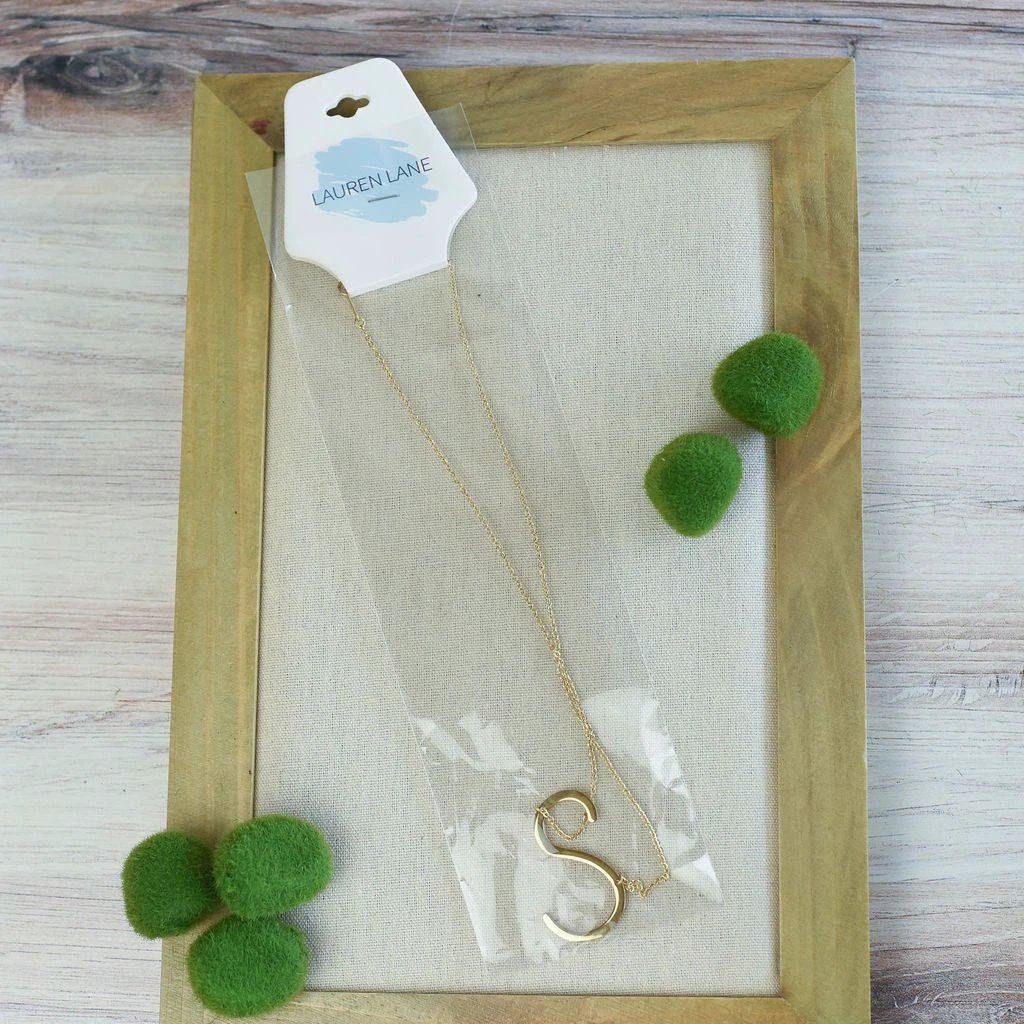 Large Letter / Initial Necklace in Gold by Lemons and Limes Boutique
