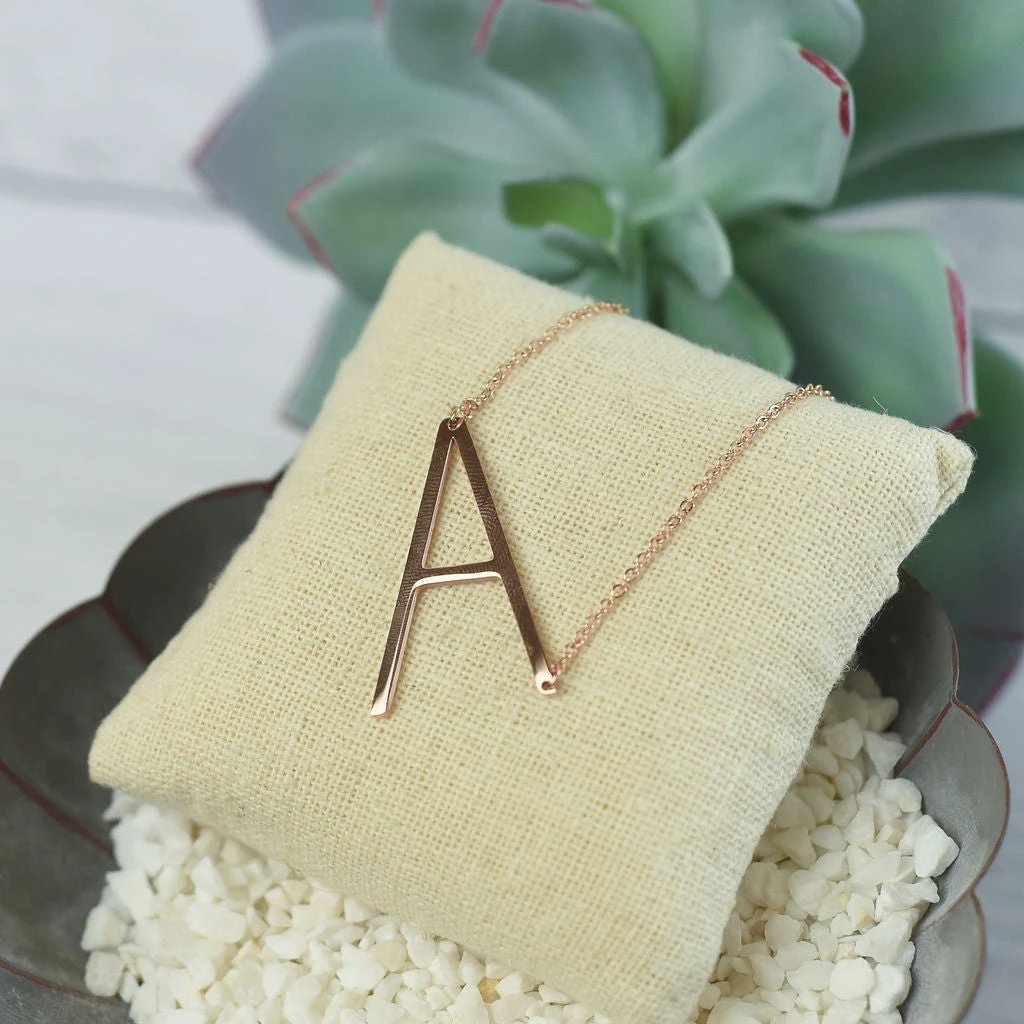 Large Letter / Initial Necklace in Gold by Lemons and Limes Boutique