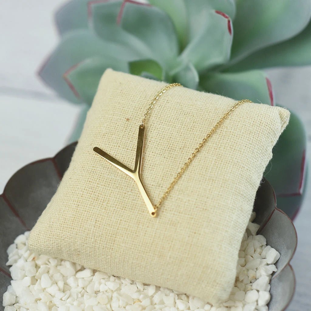 Large Letter / Initial Necklace in Gold by Lemons and Limes Boutique