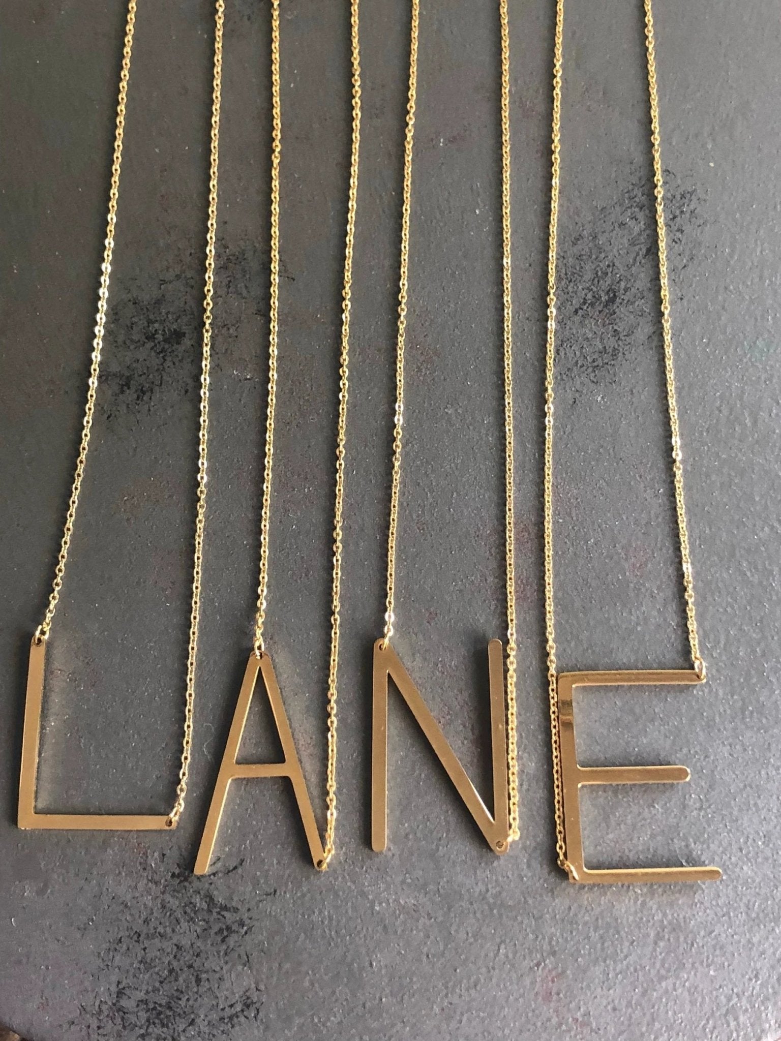 Large Letter / Initial Necklace in Gold by Lemons and Limes Boutique