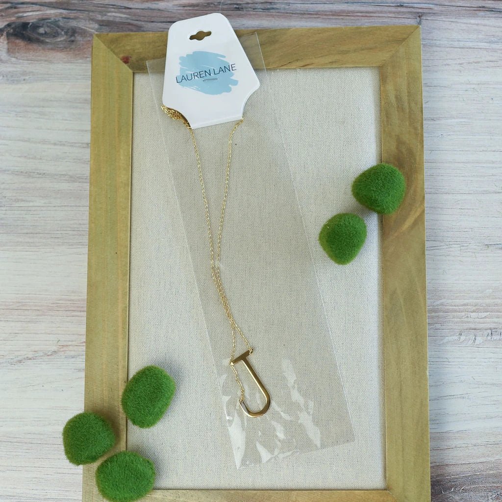 Large Letter / Initial Necklace in Gold by Lemons and Limes Boutique