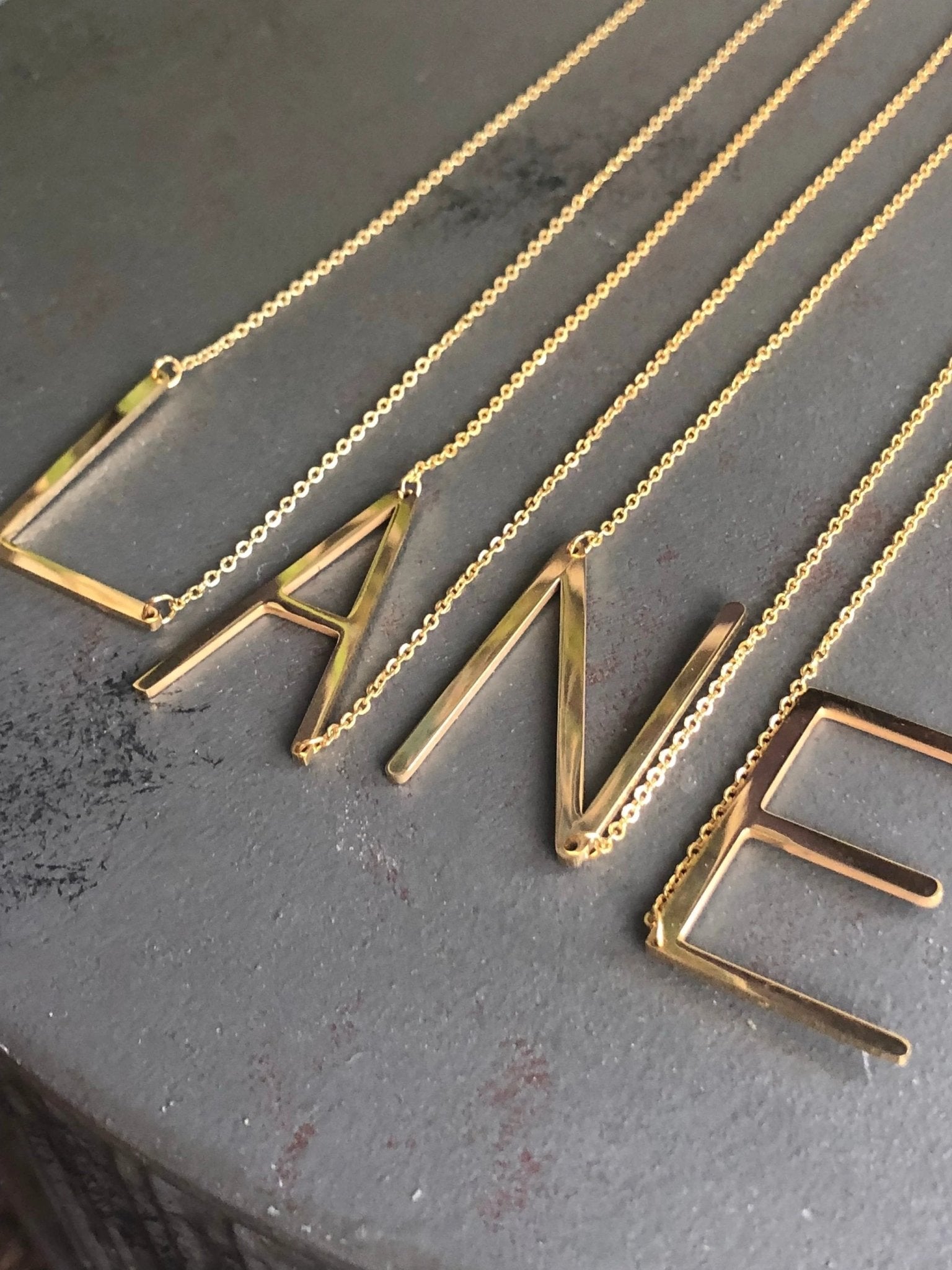 Large Letter / Initial Necklace in Gold by Lemons and Limes Boutique