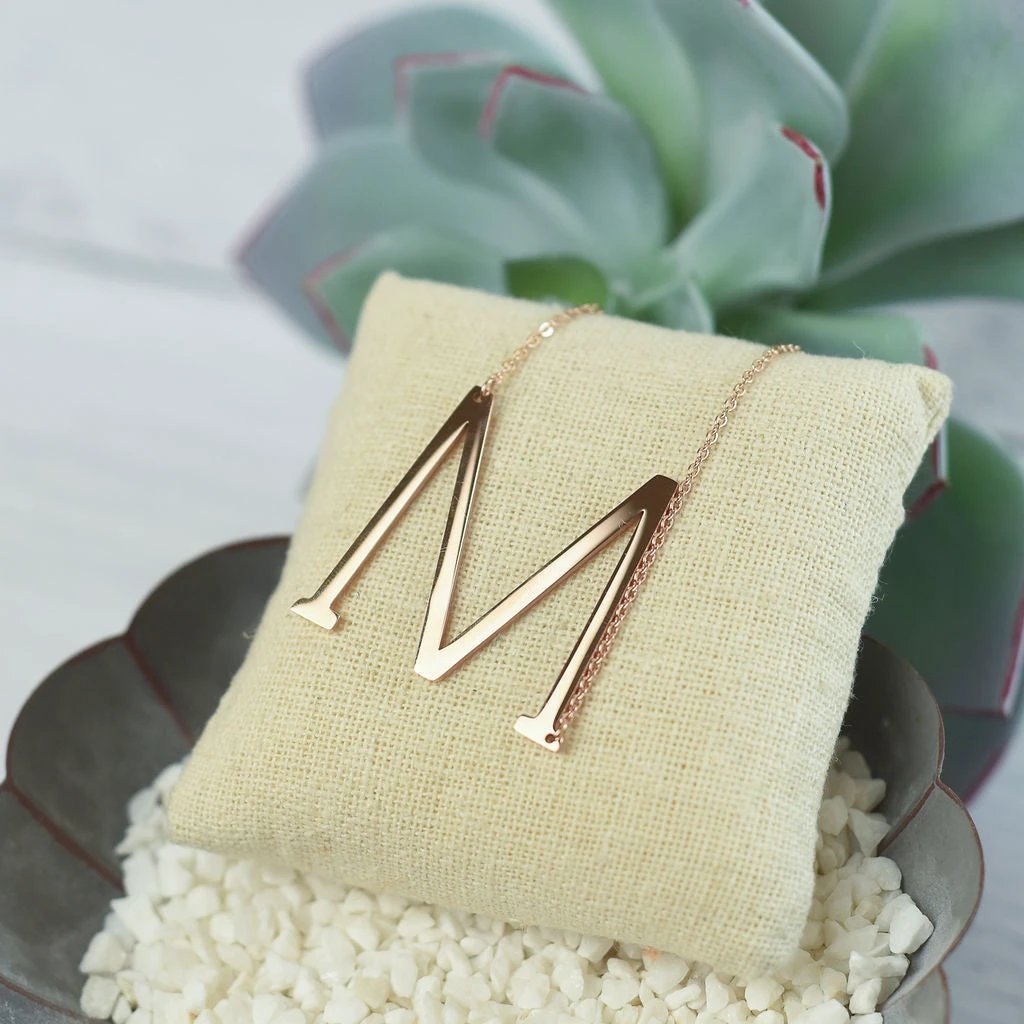 Large Letter / Initial Necklace in Gold by Lemons and Limes Boutique