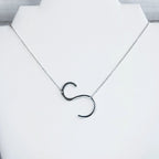 Large Letter / Initial Necklace In Silver by Lemons and Limes Boutique