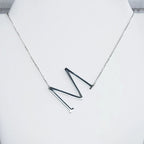 Large Letter / Initial Necklace In Silver by Lemons and Limes Boutique