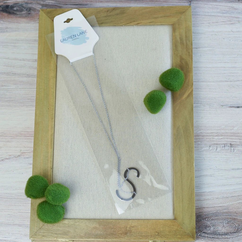 Large Letter / Initial Necklace In Silver by Lemons and Limes Boutique