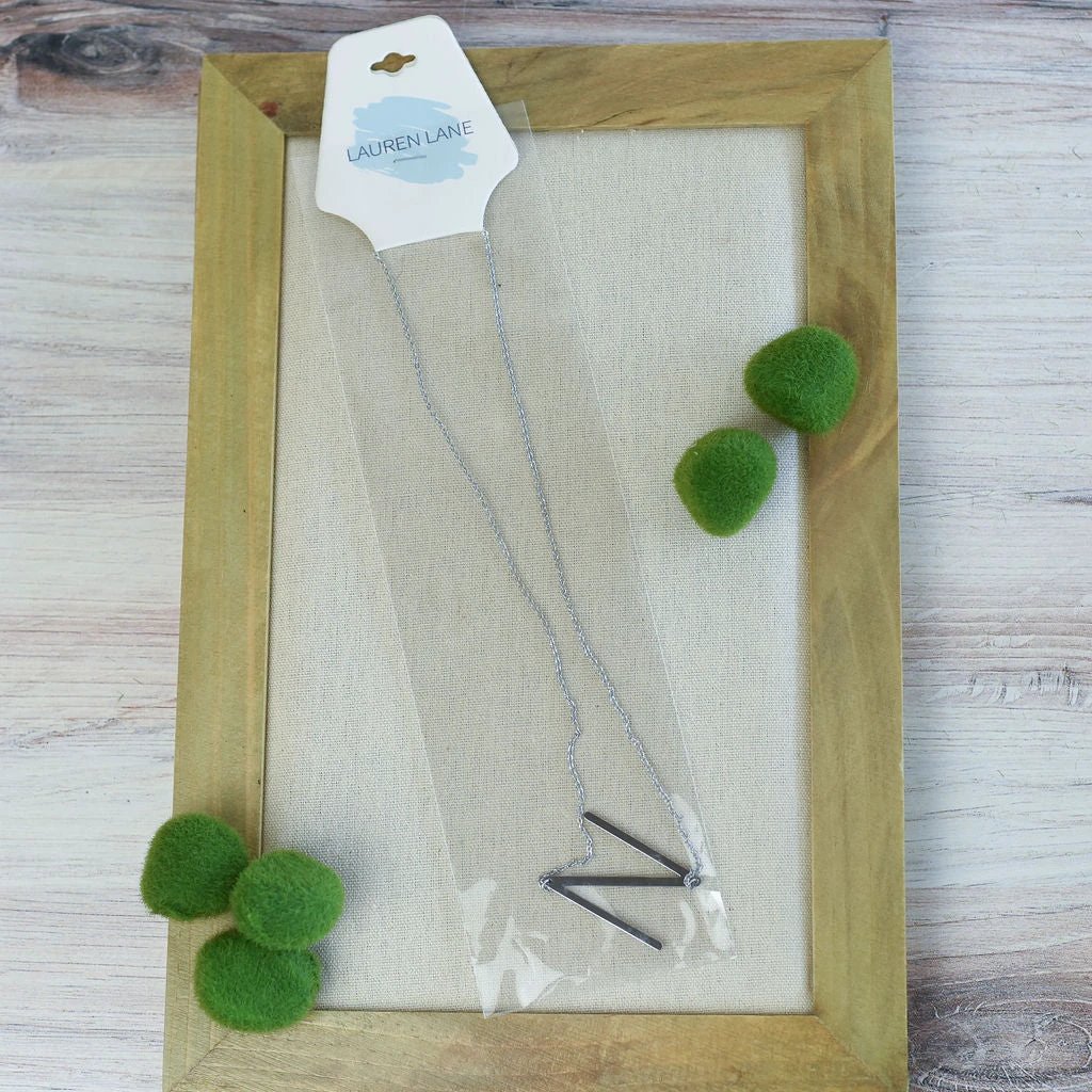Large Letter / Initial Necklace In Silver by Lemons and Limes Boutique