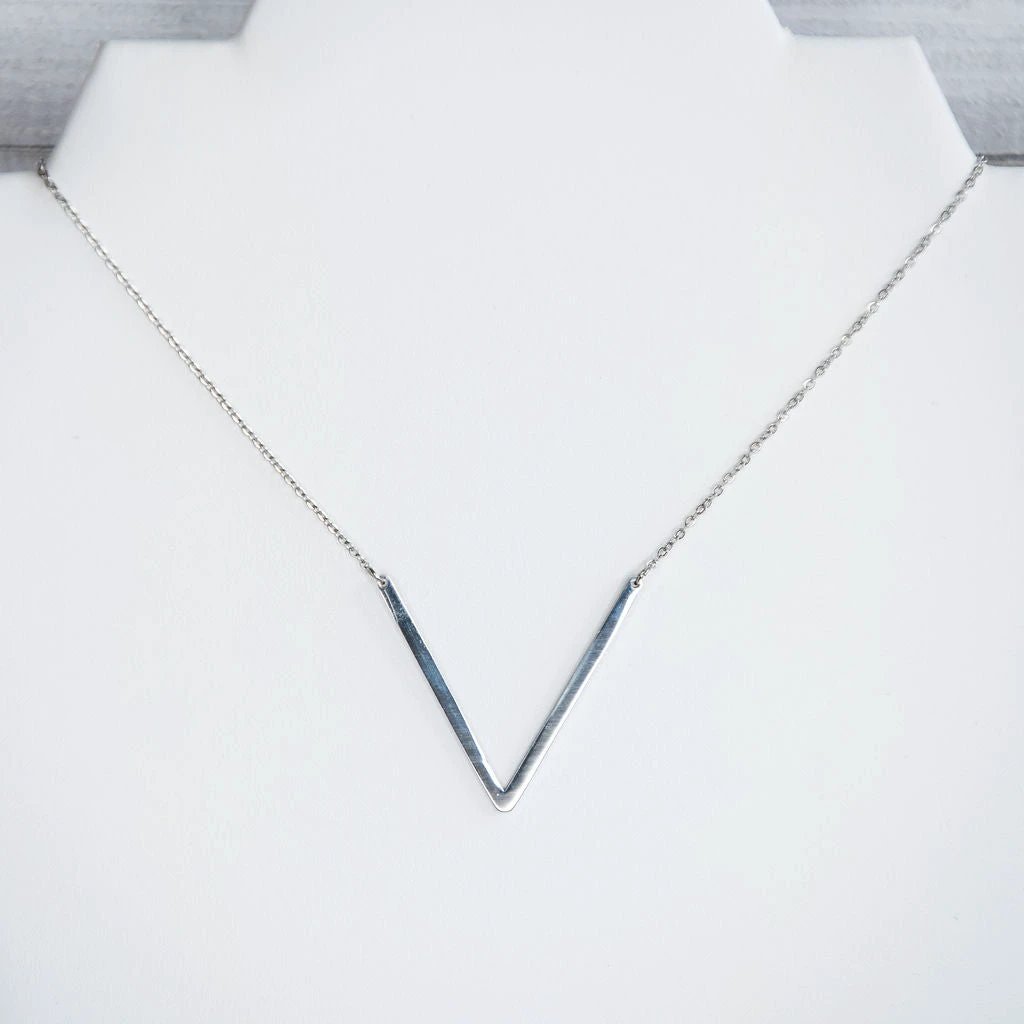 Large Letter / Initial Necklace In Silver by Lemons and Limes Boutique