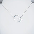 Large Letter / Initial Necklace In Silver by Lemons and Limes Boutique