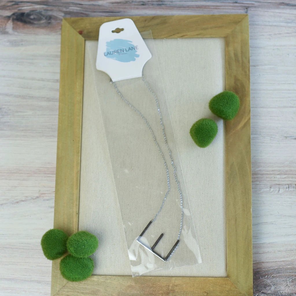 Large Letter / Initial Necklace In Silver by Lemons and Limes Boutique