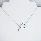 Large Letter / Initial Necklace In Silver by Lemons and Limes Boutique