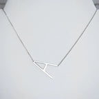 Large Letter / Initial Necklace In Silver by Lemons and Limes Boutique