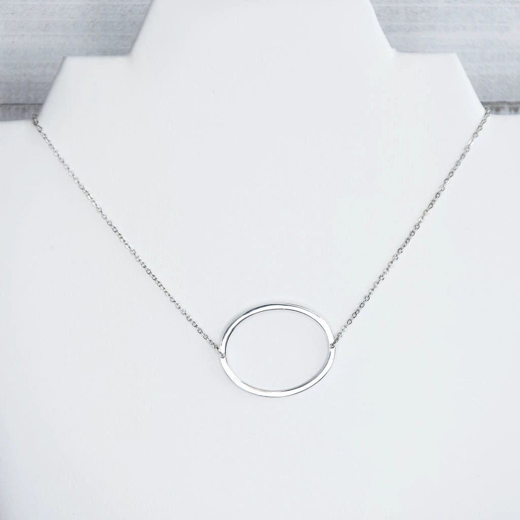 Large Letter / Initial Necklace In Silver by Lemons and Limes Boutique