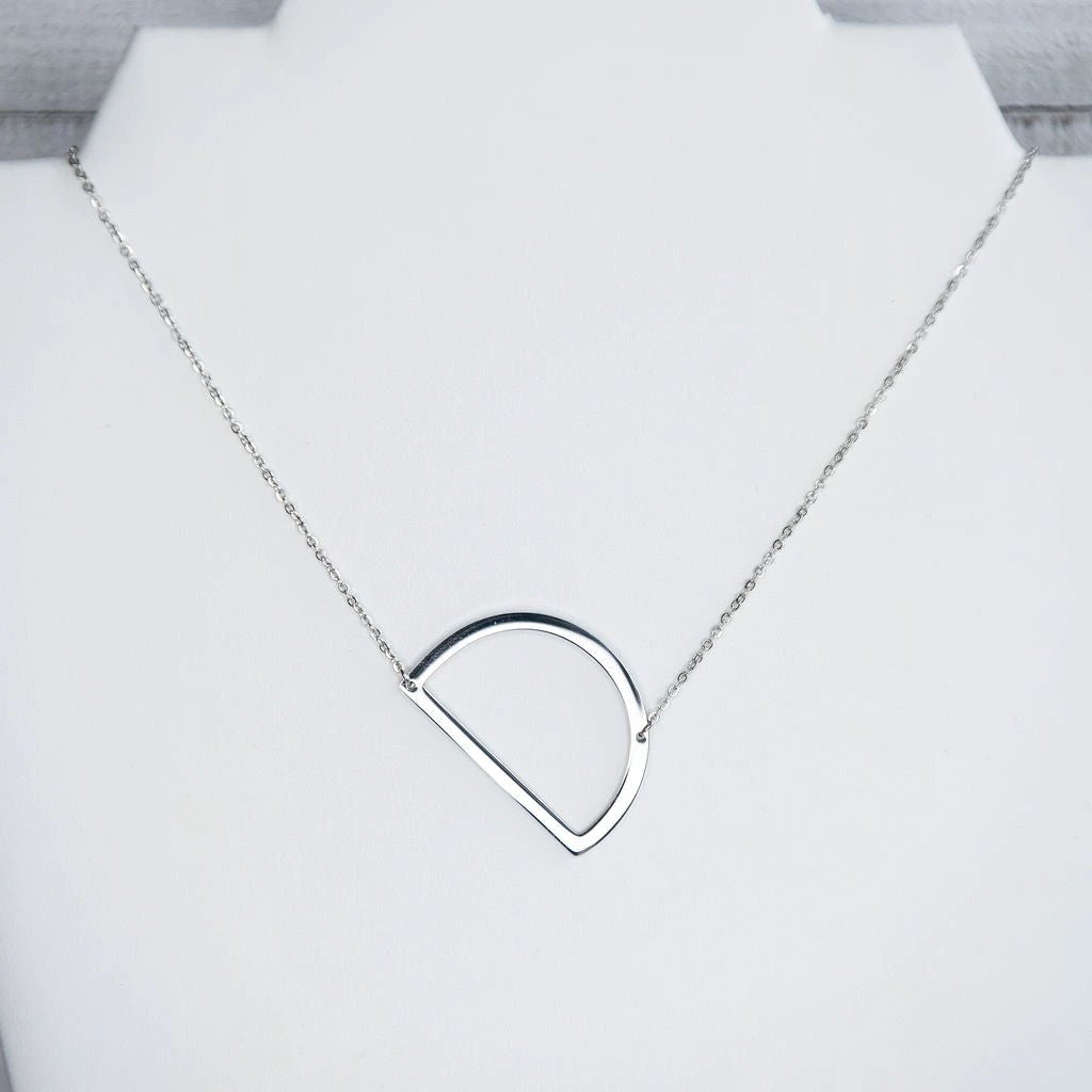 Large Letter / Initial Necklace In Silver by Lemons and Limes Boutique