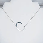 Large Letter / Initial Necklace In Silver by Lemons and Limes Boutique