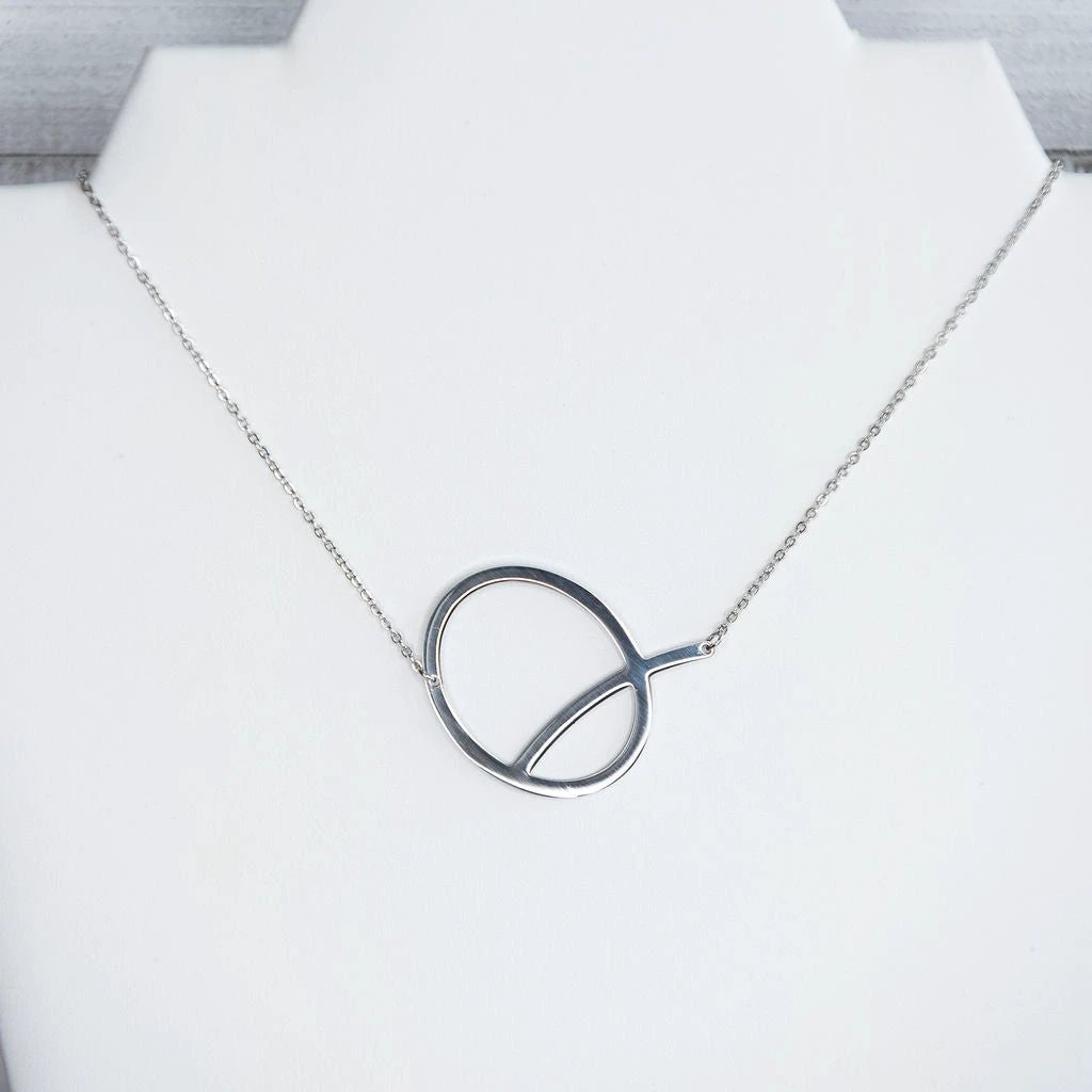 Large Letter / Initial Necklace In Silver by Lemons and Limes Boutique