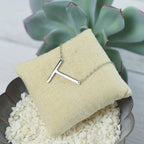 Large Letter / Initial Necklace In Silver by Lemons and Limes Boutique