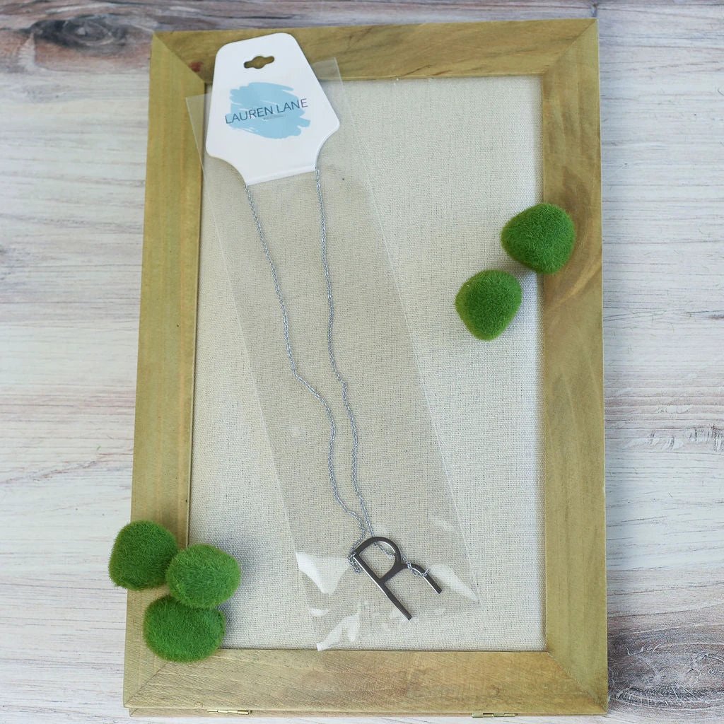 Large Letter / Initial Necklace In Silver by Lemons and Limes Boutique