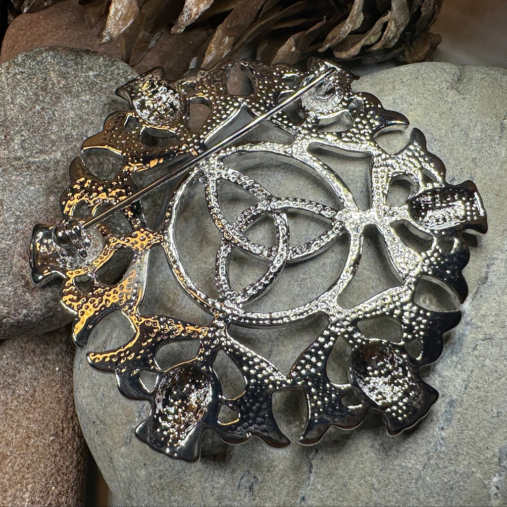 Large Scottish Thistle & Trinity Knot Brooch Brooch La Vie Bien Large Scottish Thistle & Trinity Knot Brooch
