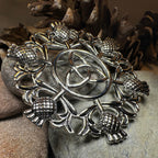 Large Scottish Thistle & Trinity Knot Brooch Brooch La Vie Bien Large Scottish Thistle & Trinity Knot Brooch