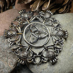 Large Scottish Thistle & Trinity Knot Brooch Brooch La Vie Bien Large Scottish Thistle & Trinity Knot Brooch