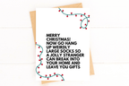 Large Socks and Jolly Stranger Funny Christmas Card by Five Dot Post