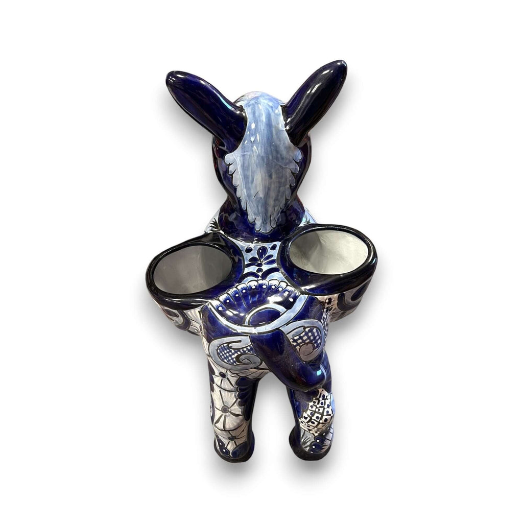 Large Talavera Donkey Planter | Blue and White Ceramic Burro Pot Talavera Planter La Vie Bien Large Talavera Donkey Planter | Blue and White Ceramic Burro Pot