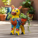 Large Talavera Donkey Planter | Hand - Painted Ceramic Burro Talavera Planter La Vie Bien Large Talavera Donkey Planter | Hand - Painted Ceramic Burro