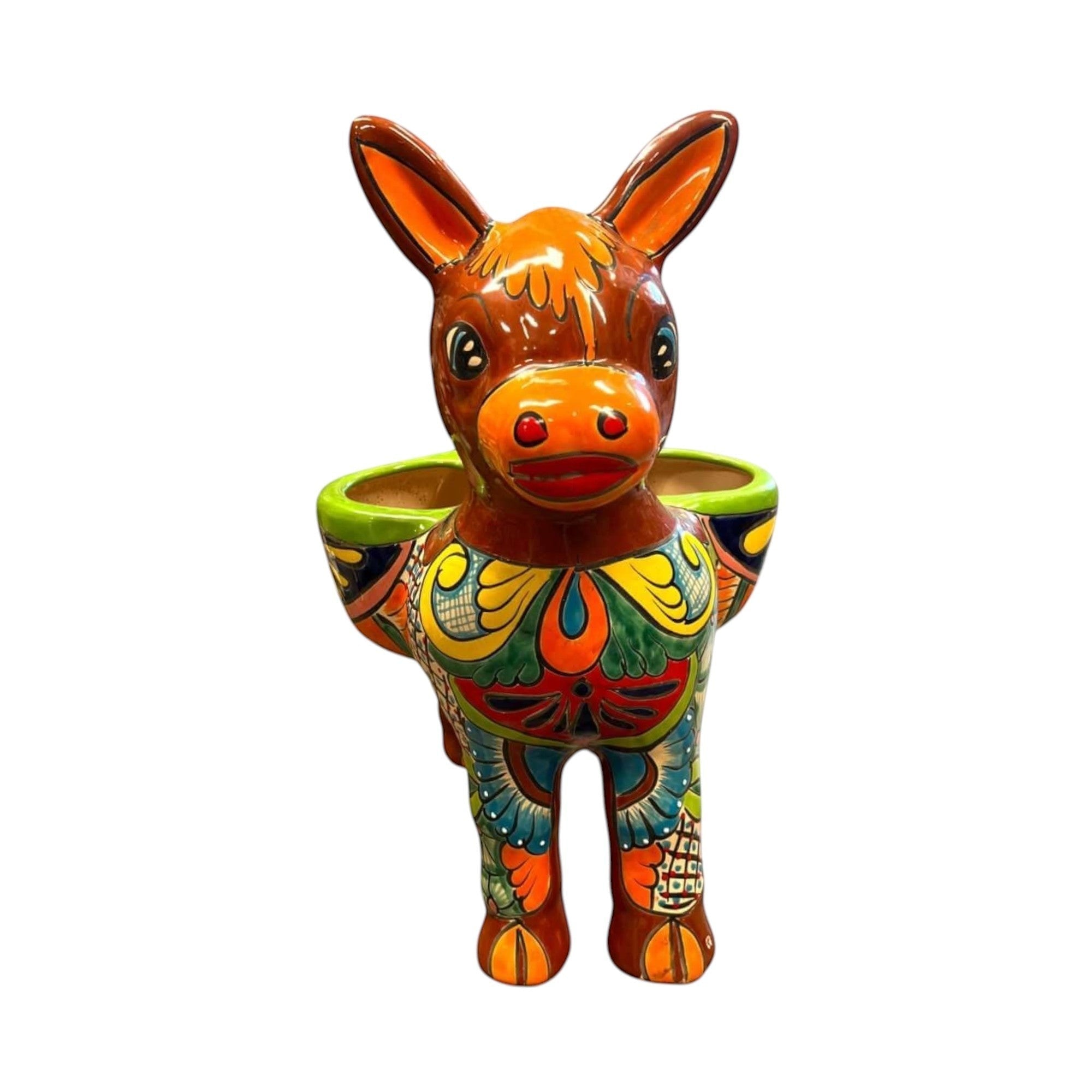 Large Talavera Donkey Planter | Hand-Painted Ceramic Burro Talavera Planter La Vie Bien Large Talavera Donkey Planter | Hand-Painted Ceramic Burro