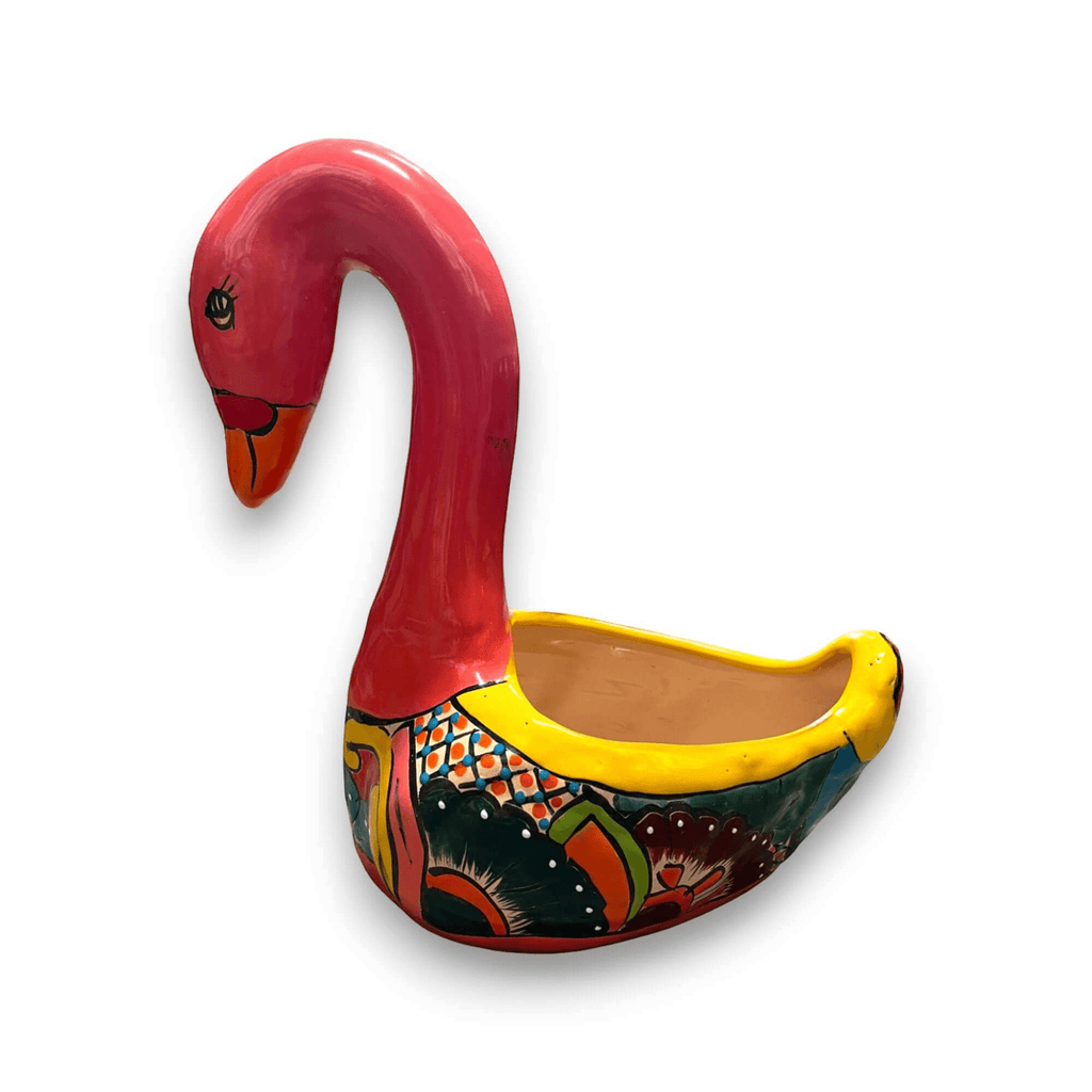 Large Talavera Swan Planter | Colorful Hand-Painted Mexican Pottery Talavera Planter La Vie Bien Large Talavera Swan Planter | Colorful Hand-Painted Mexican Pottery
