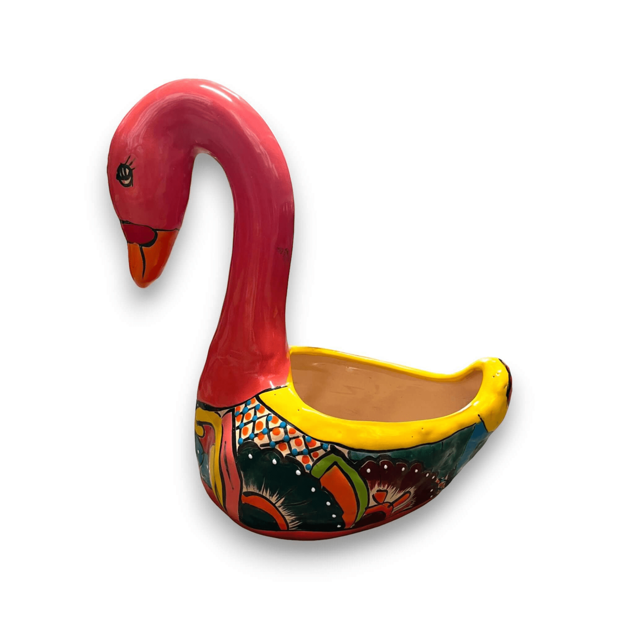 Large Talavera Swan Planter | Colorful Hand-Painted Mexican Pottery Talavera Planter La Vie Bien Large Talavera Swan Planter | Colorful Hand-Painted Mexican Pottery