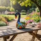 Large Talavera Swan Planter | Colorful Hand - Painted Mexican Pottery Talavera Planter La Vie Bien Large Talavera Swan Planter | Colorful Hand - Painted Mexican Pottery