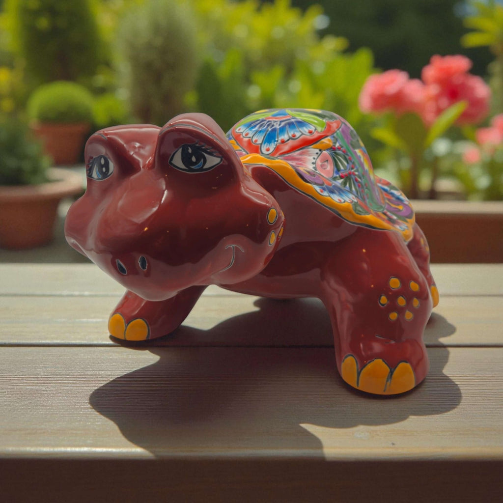 Large Talavera Turtle Statue | Hand-Painted Mexican Ceramic Talavera Statue La Vie Bien Large Talavera Turtle Statue | Hand-Painted Mexican Ceramic