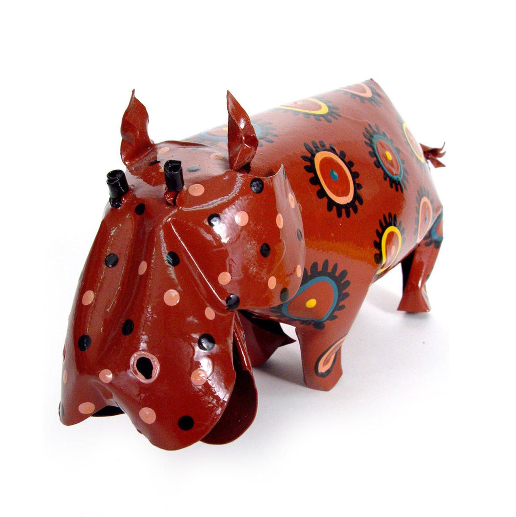 Large Tin Hippo La Vie Bien Large Tin Hippo