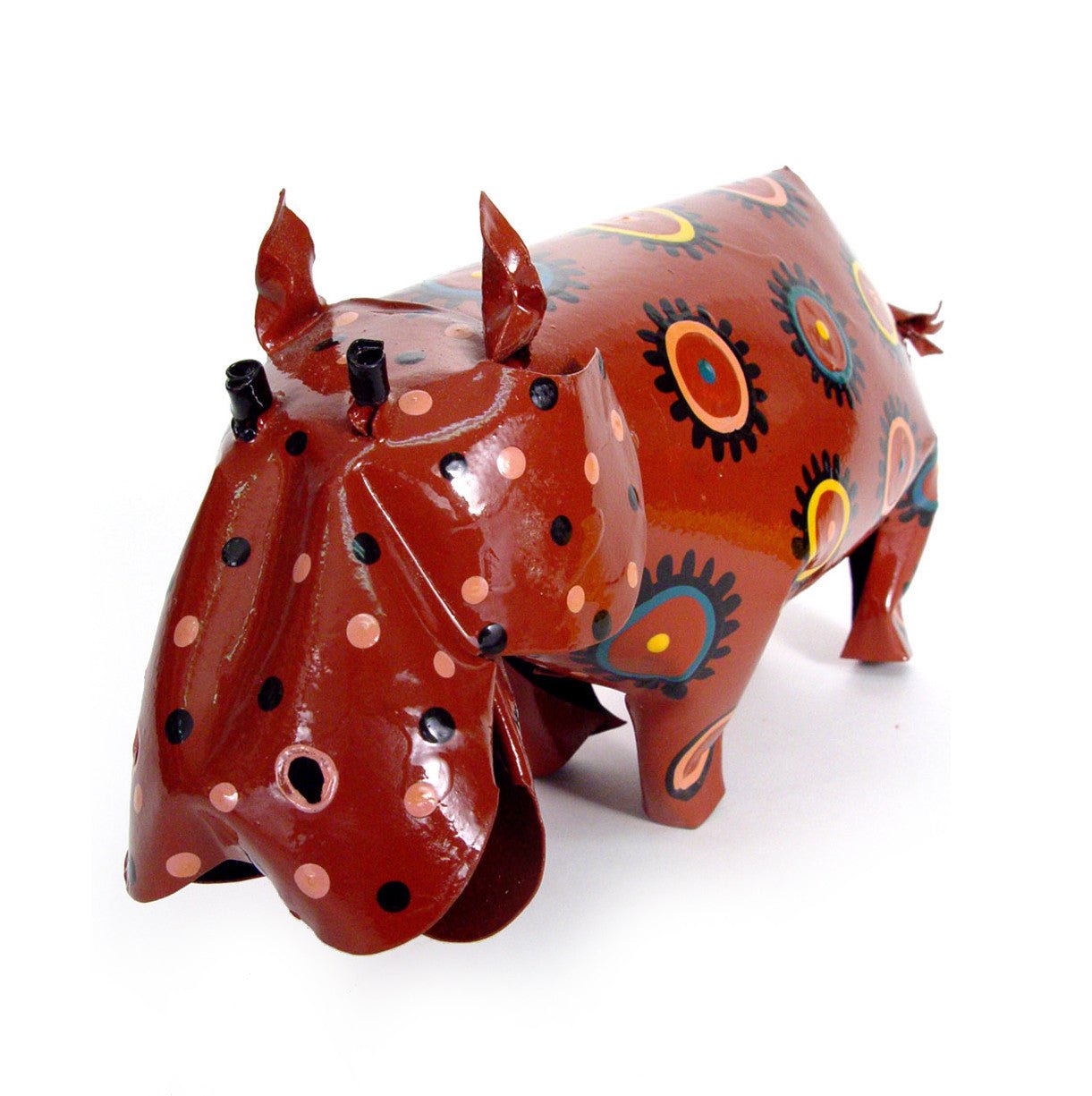 Large Tin Hippo La Vie Bien Large Tin Hippo